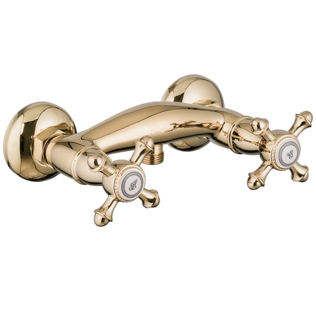 Paulgurkes - Duscharmatur Gold Mischbatterie Antik Retro Zweigriffmischer