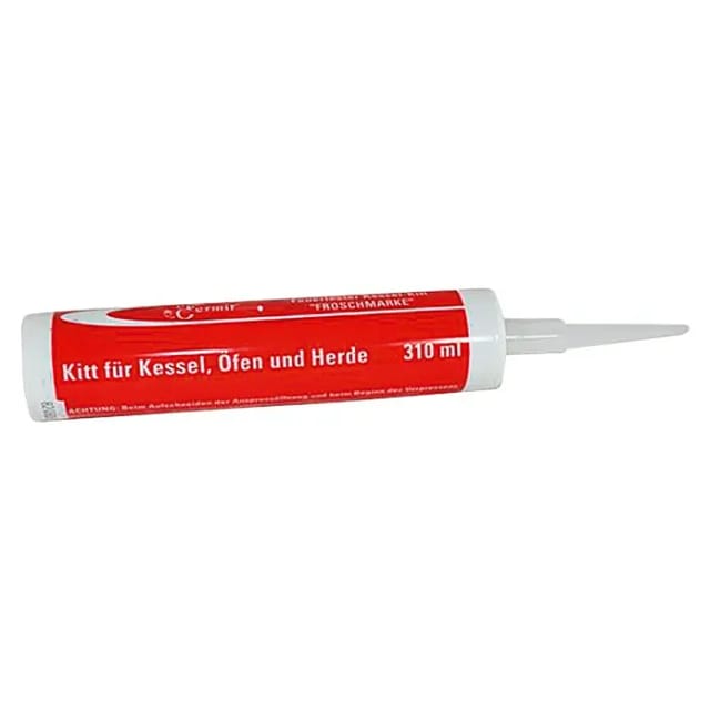 Le Sanitaire - Fermit Ofenkitt, feuerfester Kesselkitt bis 1000°C - froschmarke - 310 ml Kartusche