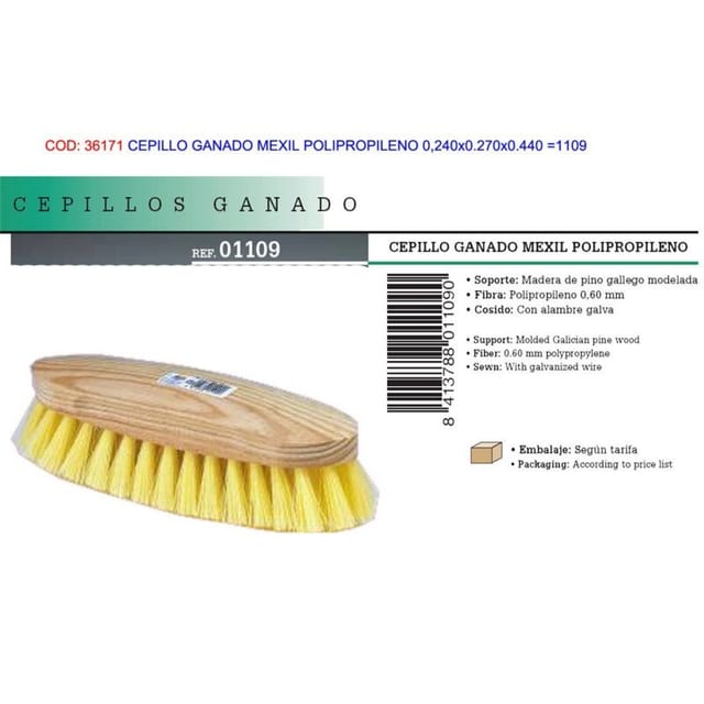 Mexil Polypropylen-Viehbürste 0,240 x 0,270 x 0,440