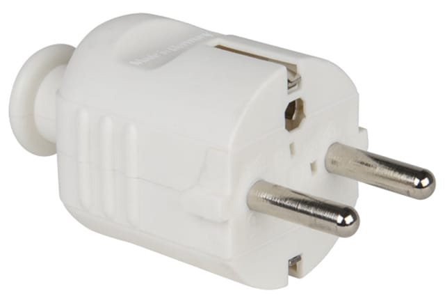 Schutzkontaktstecker pp 2SL, weiß - PCE
