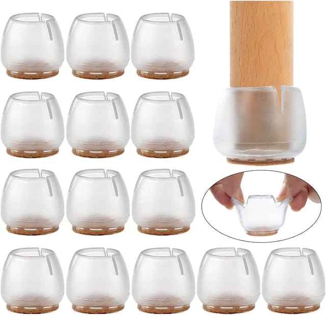 16 Stück Stuhlkappen, 14–18 mm, Silikon-Möbelfußpolster, Schutz für Stuhlbeine, Tischbeinschoner, kratzfest, Bodenschutz für runde Füße