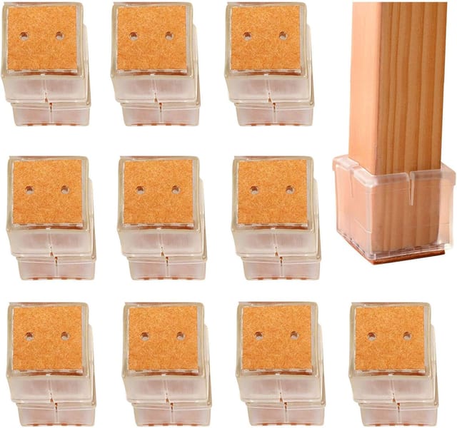 Silikon-stuhlkappen, 20 Stück – Transparent (quadratisch/3–3,5 Cm), Quadratische Tischbeinmatten, Tischabdeckung, Kratzschutz Für 30–35 Mm Stuhlkappen