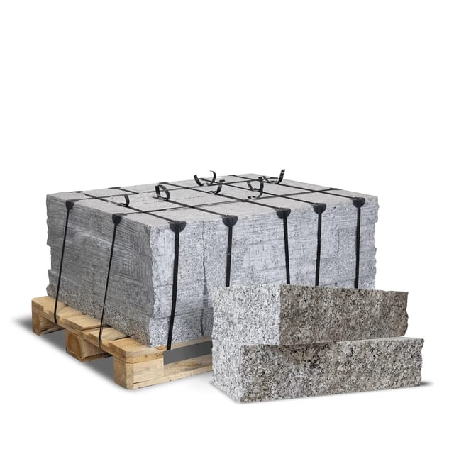 Granit Randsteine 40-20-10 gesägt gebrochen 900kg - Galamio