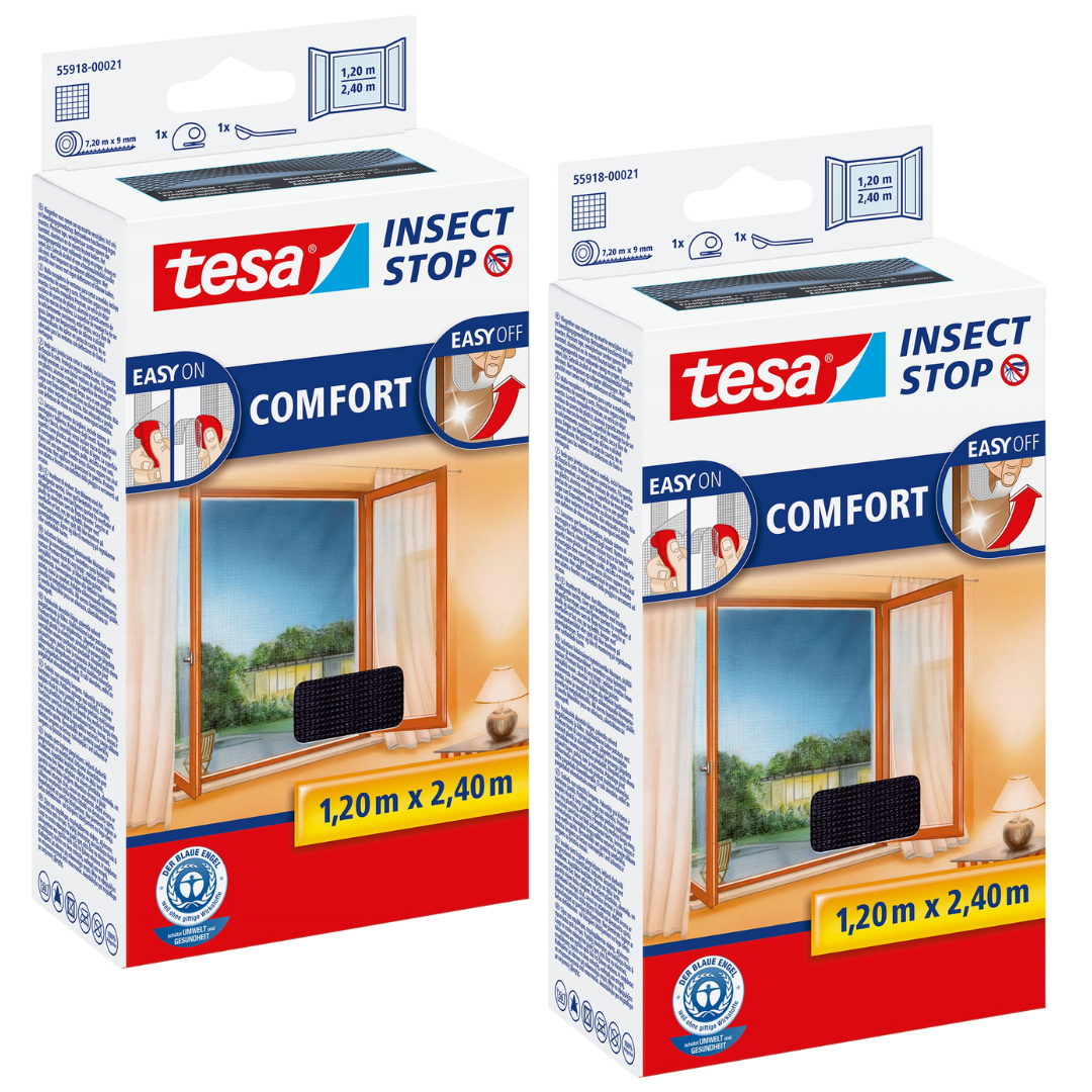 Tesa Moskitonetz Für Fenster Mit Klettverschluss Für Hohe Fenster, 1,2 X 2,4 M X 2