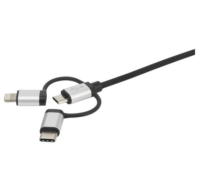 USB-Kabel usb 2.0 usb-a Stecker, usb-c® Stecker, USB-Micro-B Stecker, Apple Lightning Stec - Renkforce