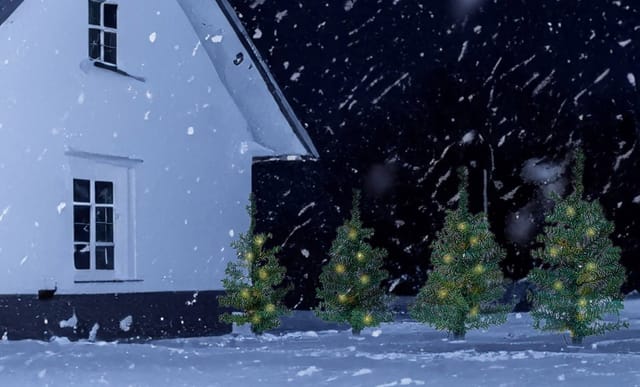 Lichterbäumchen Gartenstecker 50 cm - 4er Set / 40 led - Weihnachts Deko Garten Beleuchtung - Künstliche Tannenbäume beleuchtet led Tanne