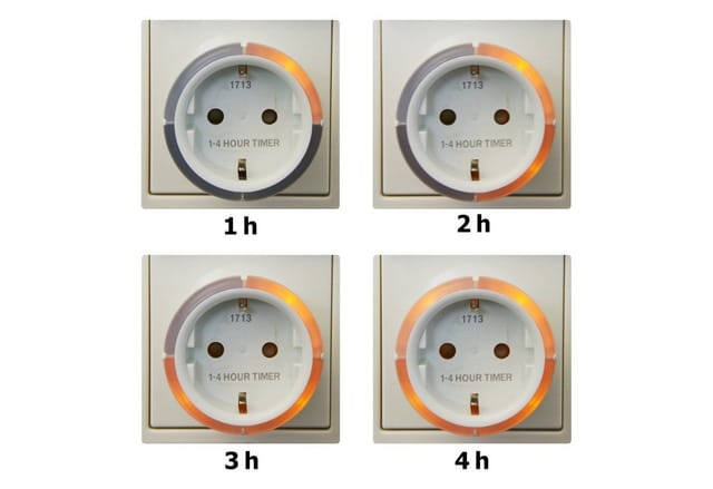 CAPiDi Zeitschaltuhr 1-4 Stunden LED-Anzeige Weiß