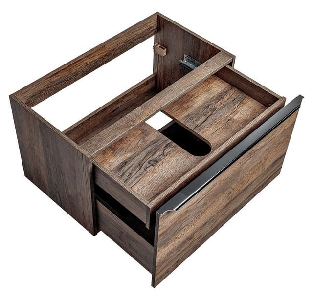 Lomadox - Waschtischunterschrank 120cm mit 2 Auszügen PUEBLA-56 in Vintage Oak Eiche, b/h/t ca. 120/48,5/46 cm