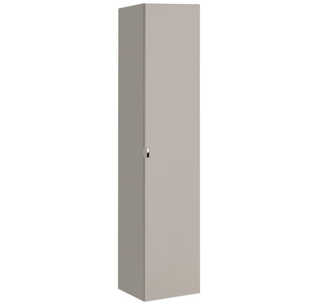 Lomadox - Badmöbel Hochschrank PUEBLA-56-TAUPE in taupe mit Vintage Oak Eiche, 1 Tür, b/h/t: 35/160/33 cm - beige