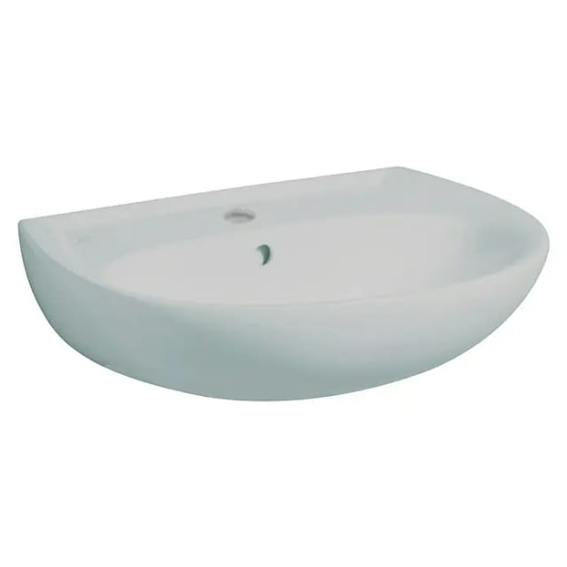Renova Waschtisch, Breite 60cm, Tiefe 49cm, Hahnloch mittig, Überlauf sichtbar, Manhattan - Geberit