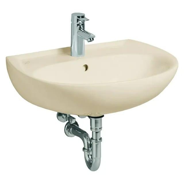 Renova Waschtisch, Breite 65cm, Tiefe 51cm, Hahnloch mittig, Überlauf sichtbar, Pergamon - Geberit