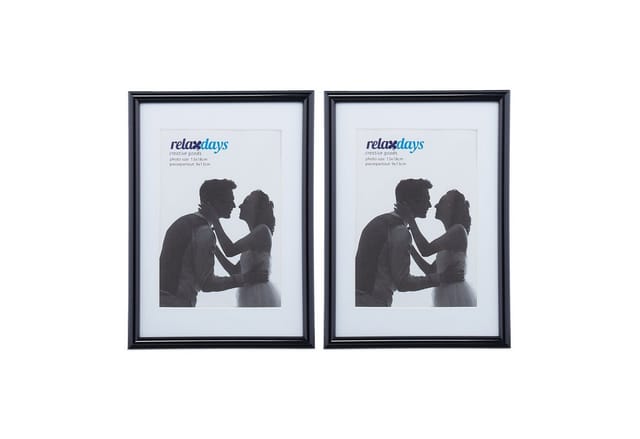 10 x Bilderrahmen, 13x18 cm, Passepartout 9x13 cm, Glasscheibe, Fotorahmen zum Stellen & Hinhängen, Rahmen, schwarz
