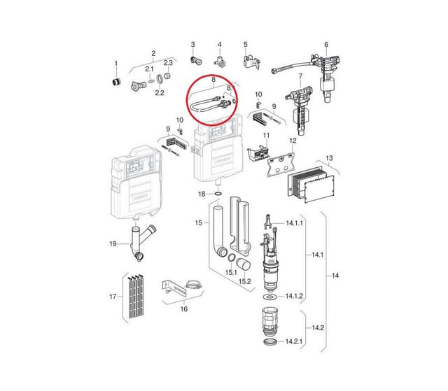Geberit - 240.921.00.1 Panzerschlauch zu Unifill-Füllventil (UP130/UP300/UP320)