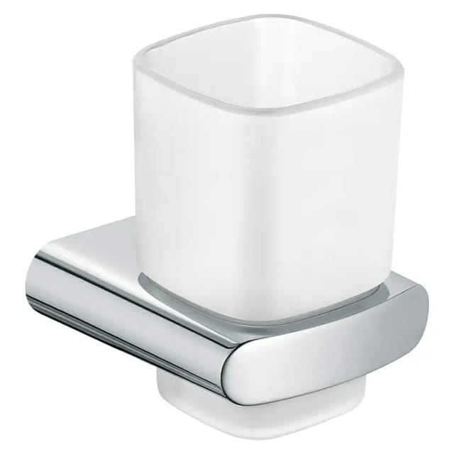 Keuco - Elegance - Zahnbürsten- und Zahnpastabecher mit Halter, Glas matt/Chrom 11650019000