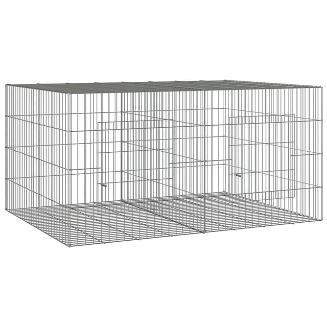Kaninchenkäfig 2 Paneele 110x79x54 cm Verzinktes Eisen Vidaxl