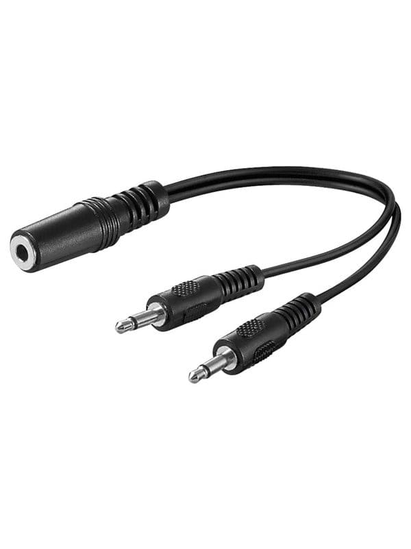 Wentronic - Audio Y-Kabeladapter 3,5 mm, 1x Stereo-Buchse zu 2x Mono-Stecker, Klinke 3,5 mm Buchse (3-Pin, stereo) 2x Klinke 3,5 mm Stecker (2-Pin,
