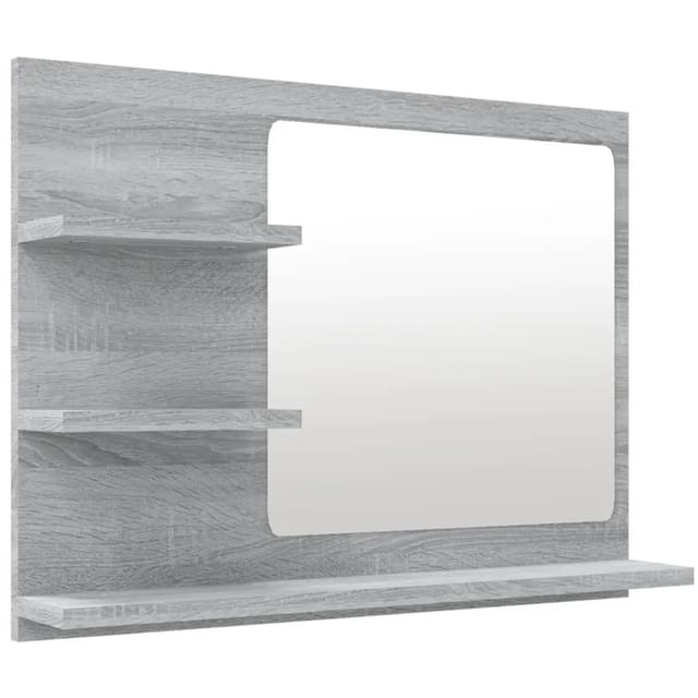 Badspiegel Grau Sonoma 60x10,5x45 cm Holzwerkstoff Vidaxl