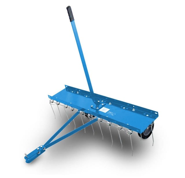 Rasenstriegel Vertikutierer Rasenkamm Rasenlüfter Rechen Entmooser für Rasentraktor oder atv 102cm