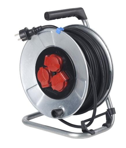 As-schwabe - Metall Kabeltrommel für Heimwerker 25 Meter bis 3,5KW, IP44, 10317
