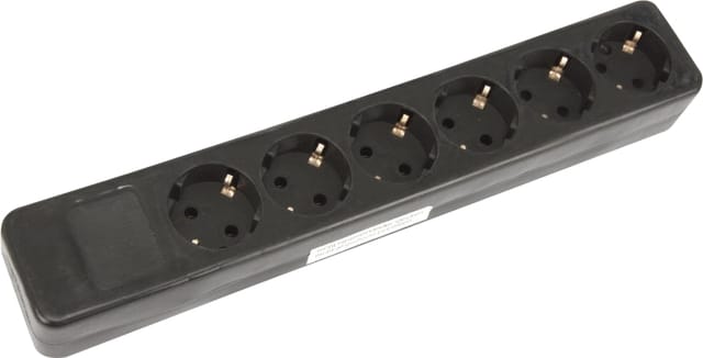 As schwabe Steckdosenleiste ohne Kabel, 6-fach, schwarz
