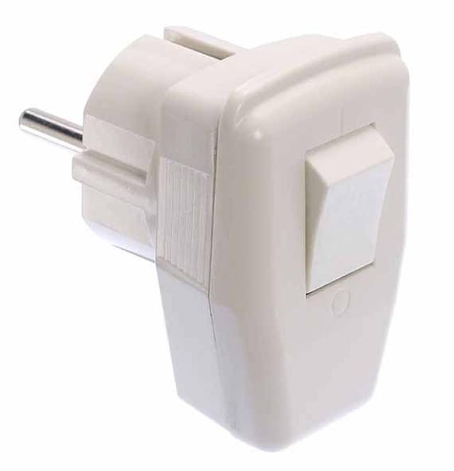 As-schwabe - as Schwabe 45035 Schutzkontakt-Winkelstecker Kunststoff mit Schalter 230 v Weiß IP20
