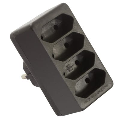As Schwabe EuroStecker 4fach, schwarz (ohne KiSi) 48412
