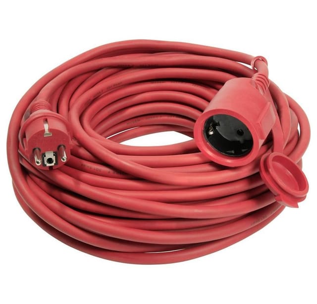 Verlängerungskabel 10 m Außenbereich IP44 Rot H05RR-F 3G1,5