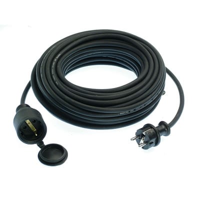 As-schwabe - Verlängerungskabel 5 m Außenbereich IP44 Schwarz H05RR-F 3G1,5