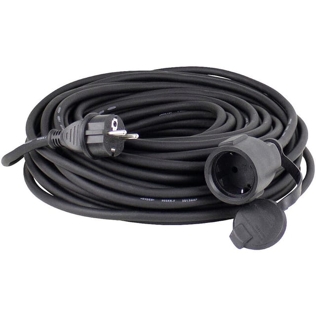 As-schwabe - as Schwabe 60315 Strom Verlängerungskabel 16 a Schwarz 15.00 m H05RR-F 3G 1,5 mm²