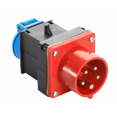 CEE-Adapter 400V/16A/5polig, auf Schutzkontakt, IP44