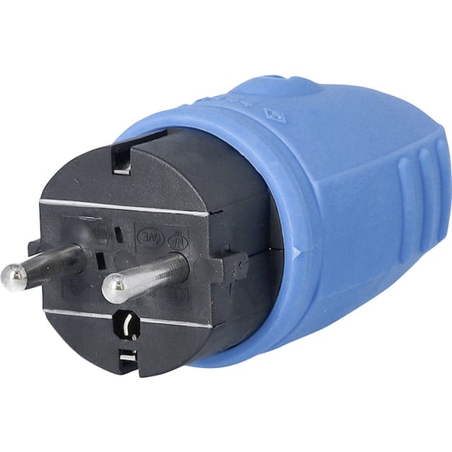 As Schwabe 62401 Schutzkontaktstecker Gummi 230 v Blau IP44