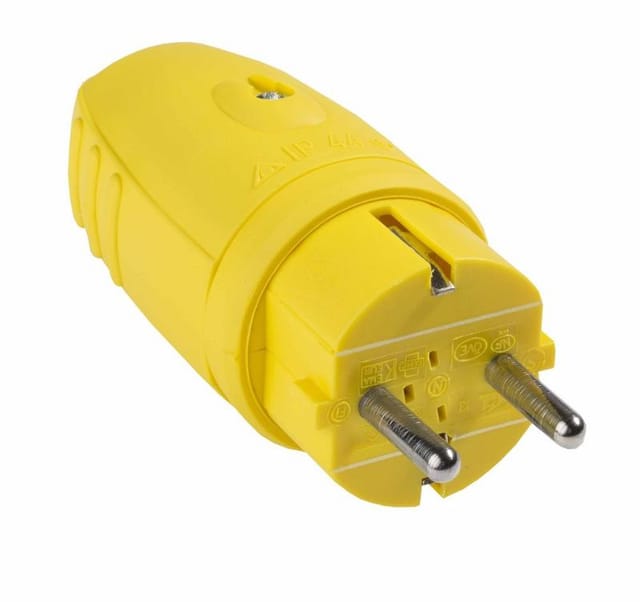 As Schwabe 62403 Schutzkontaktstecker Gummi 230 v Gelb IP44