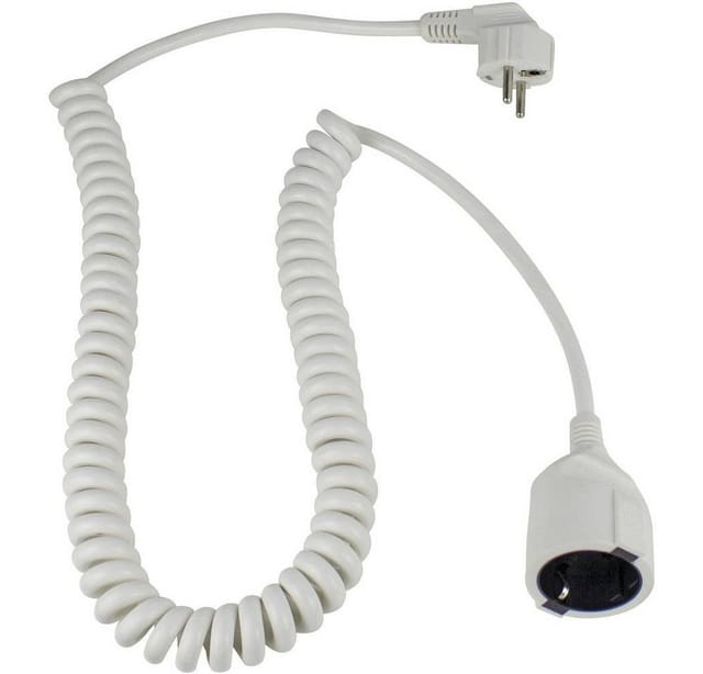 As-schwabe - as Schwabe 70412 Strom Verlängerungskabel 16 a Weiß 2.50 m H05VV-F 3G 1,5 mm² Spiralkabel