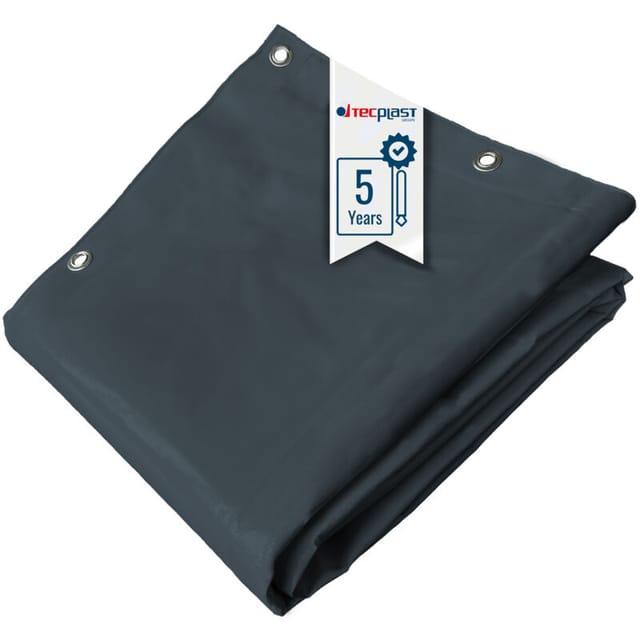 Schutzplane 3x4 m Anthrazitgrau - 5 Jahre Garantie Tecplast LP506MU - Wasserdichte PVC-Plane - UV-beständige Widerstandsfähigkeit
