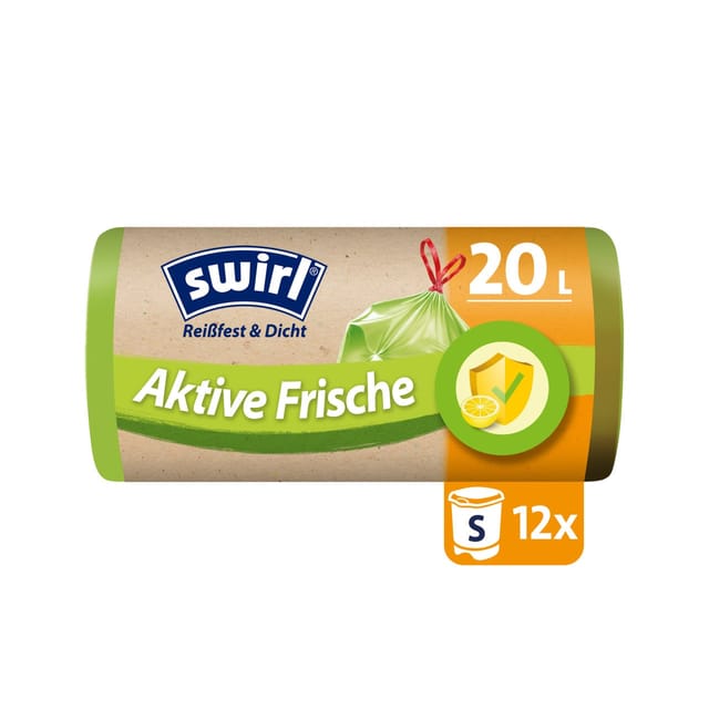 Swirl - Aktive Frische Müllbeutel 20 l Reißfest & Dicht Müllsäcke & Müllsackständer