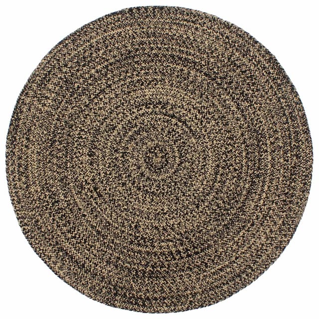 vidaXL Teppich Handgefertigt Jute Schwarz und Braun 180 cm