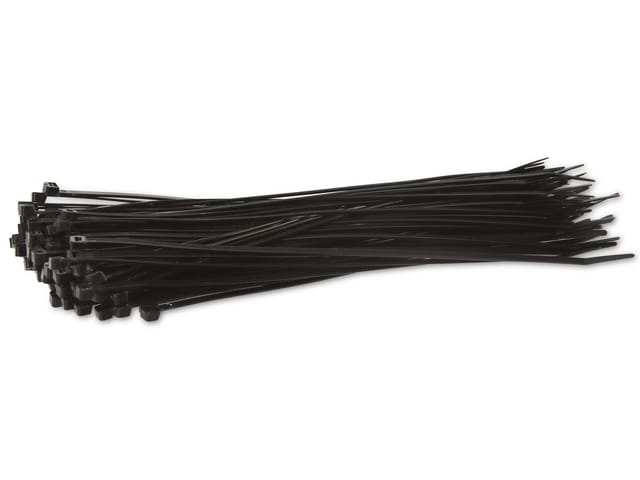 KSS Kabelbinder-Sortiment Polyamid 6.6, schwarz, 280x4,8, UV-beständig, 100 Stück
