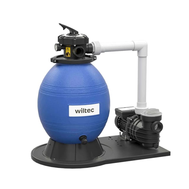 Wiltec - Sandfilteranlage 550 w mit 38l Filtertank und selbstansaugender Pumpe 18000 l/h, Sandfilterpumpe, Pool-Pumpe