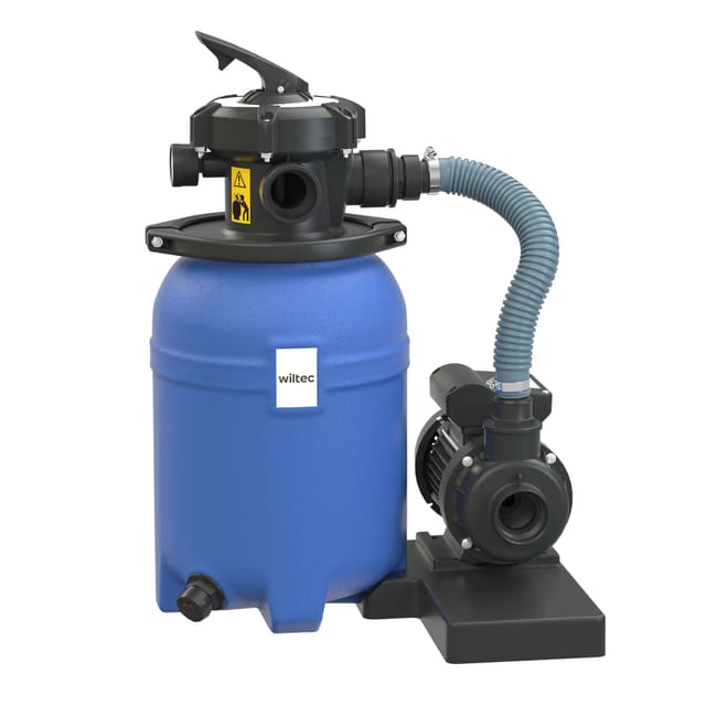 Wiltec - Sandfilteranlage 180W mit 14l Filtertank und selbstansaugender Pumpe 9000 l/h, Sandfilterpumpe, Pool-Pumpe