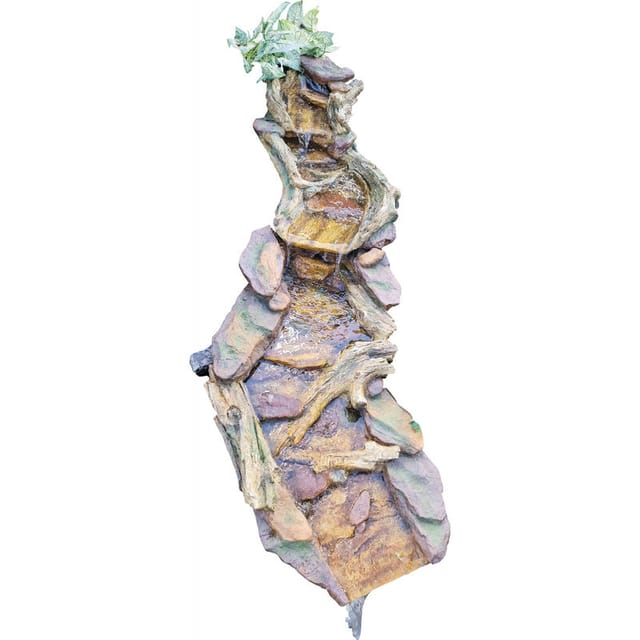 Granimex - Hong He Polystone Bachlauf 2-teilig Wasserfall Springbrunnen Gartenbrunnen 128x41/25x72/56
