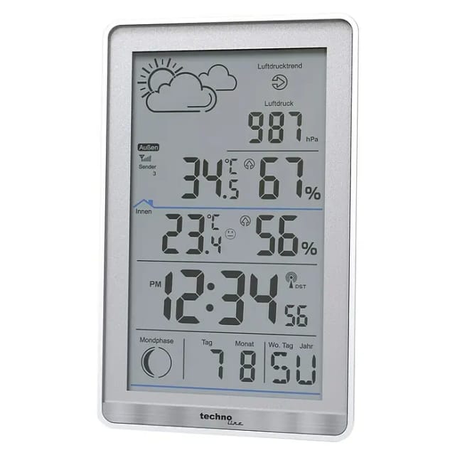 Technoline - Wetterstation ws 9218 silber tragbare Wetterstation