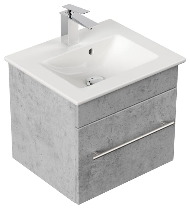 Badmöbel mit Villeroy und Boch Venticello Waschbecken 50 cm SoftClose beton