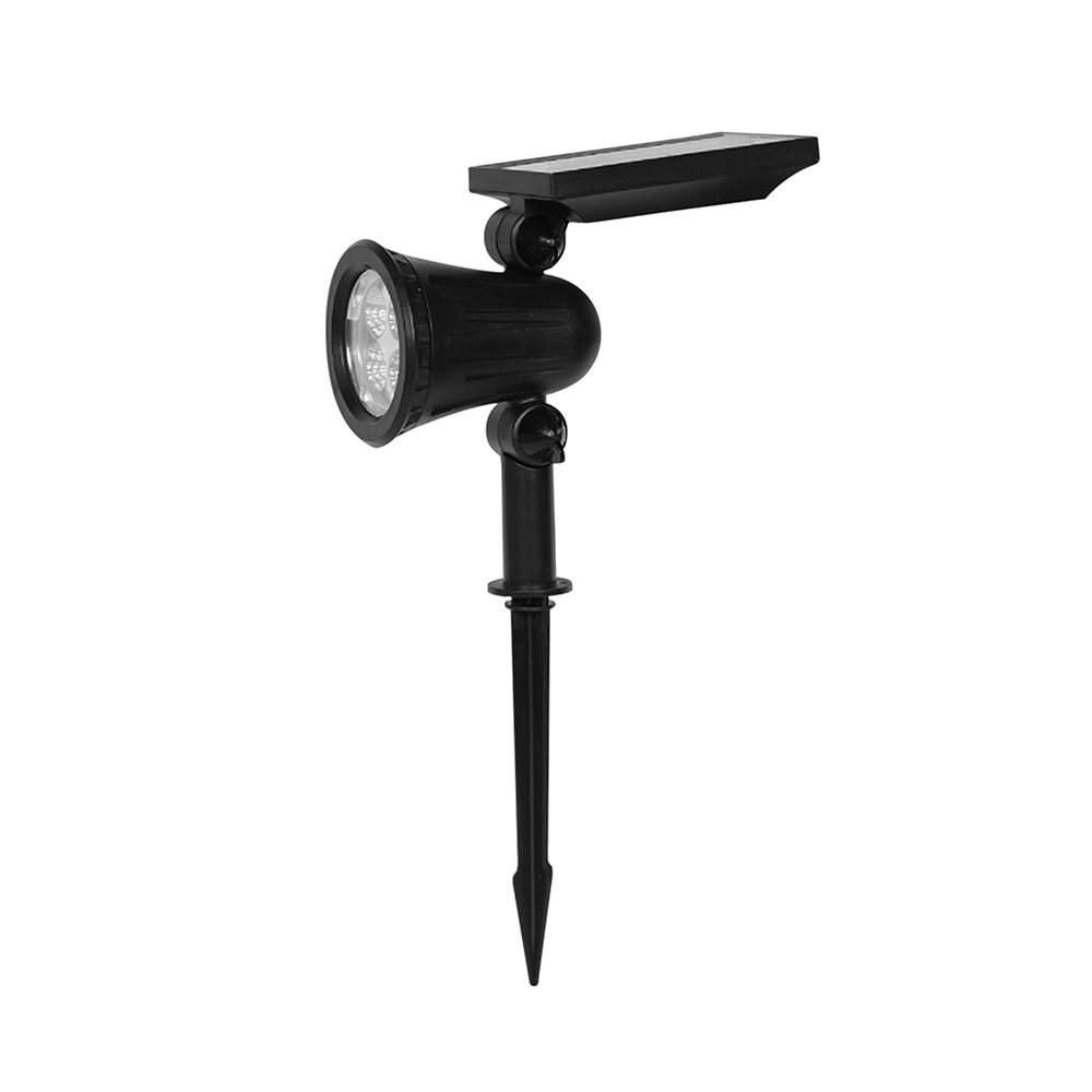 V-tac 2w Solar-led-gartenstrahler Mit Erdspieß, 3000k, Ip65, Schwarz, 24154