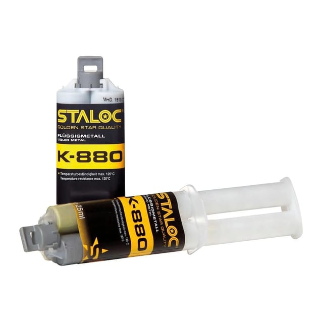 Staloc - K-880 Metallkleber Flüssigmetall (hitzebeständig) ohne Mischer 25 ml grau
