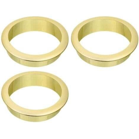 Kabelkanal Für Schreibtische – Dekorative Ringe Für Möbel-verkabelungsdosen, Kabelmanagement Für Desktop-computer, 3 Stück (glänzendes Gold)