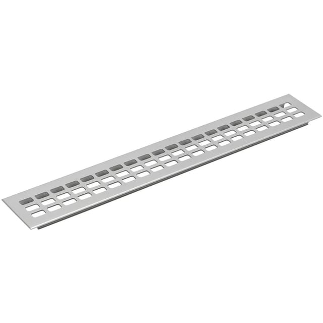 Vasalat - Lüftungsgitter Kühlschrank 800 x 60 mm, einsteckbares Lüftungsblech - auch für Kleiderschränke & Türen, Aluminium natur eloxiert