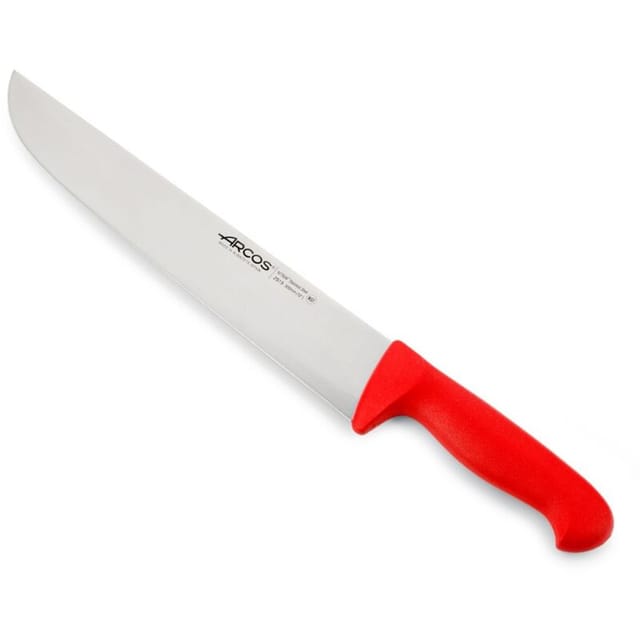 Fleischermesser Arcos Farbe - Prof 291922 Edelstahl Nitrum und mango ergonomische rote Polypropylenklinge und 30 cm Klinge, Vitrine