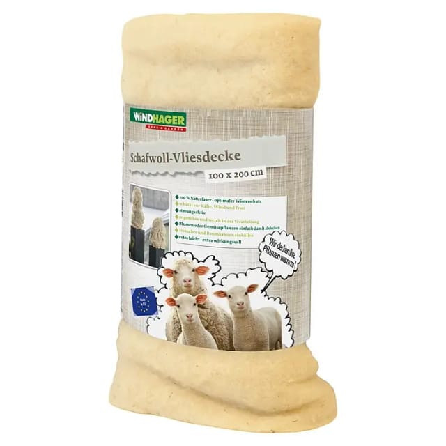 Windhager Schafwoll-Vliesdecke weiß 2 x 1 m , 100g/m² Schutzvlies