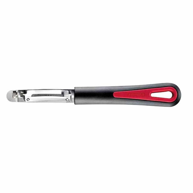 Sparschäler 'Pomfix Gallant' 18,5 cm schwarz/rot gebogene Klinge
