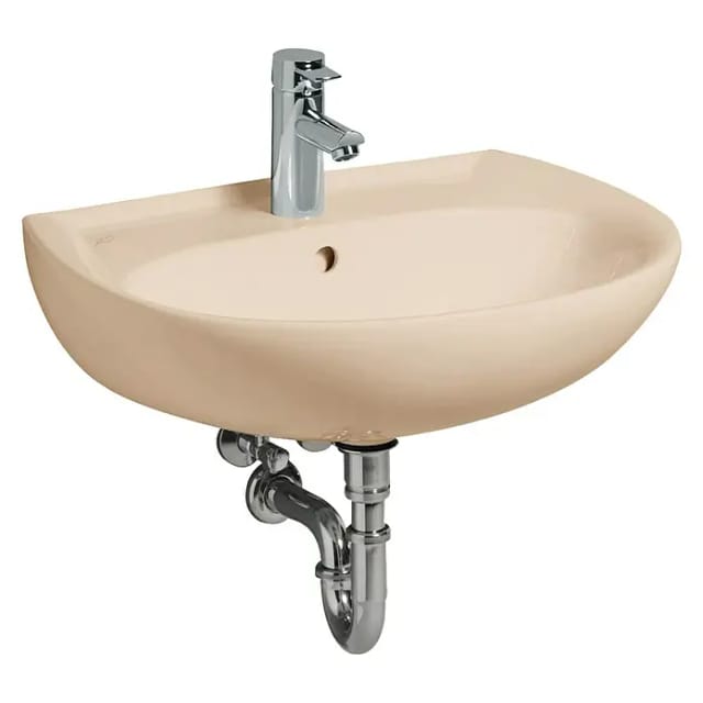 Renova Waschtisch, Breite 60cm, Tiefe 49cm, Hahnloch mittig, Überlauf sichtbar, Bahama-Beige - Geberit